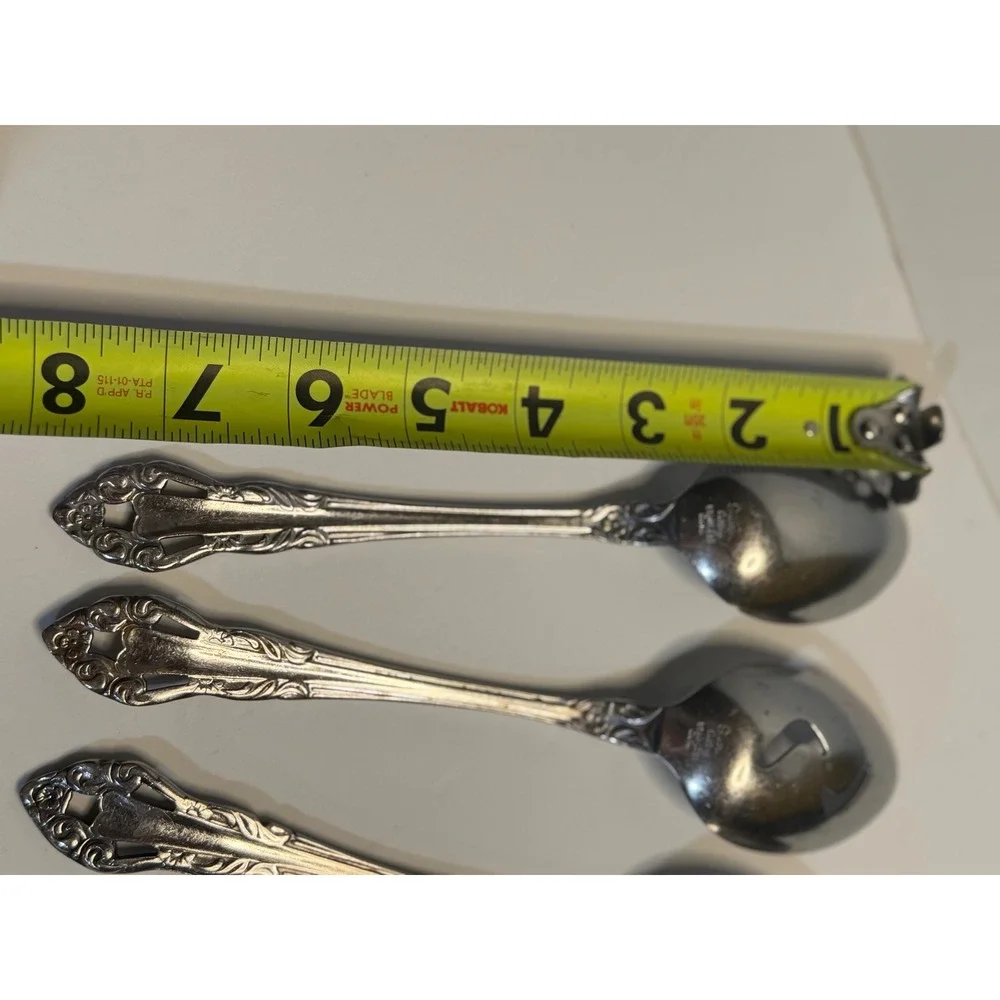 VTG Supreme Cutlery Silver‎ Serving Spoons Slotted Floral Scroll Stainless Japan